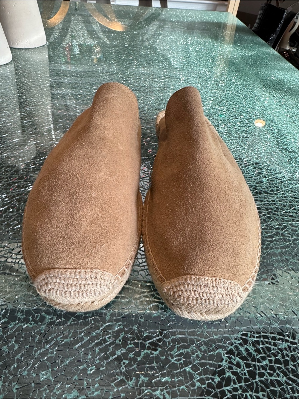 Suede Espadrille‎ Slip-Ons in Camel Brown 14